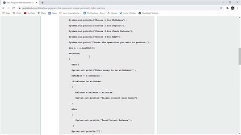 Java Program That Represents A Simple Atm Automatic Teller Machine