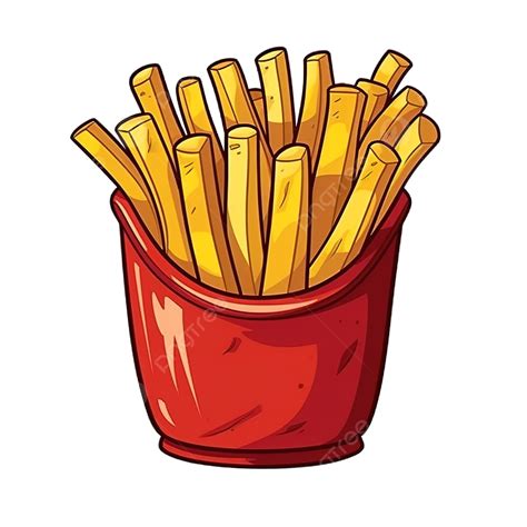 French Fries Fast Food Cartoon Chips French Fries Junk Food Png