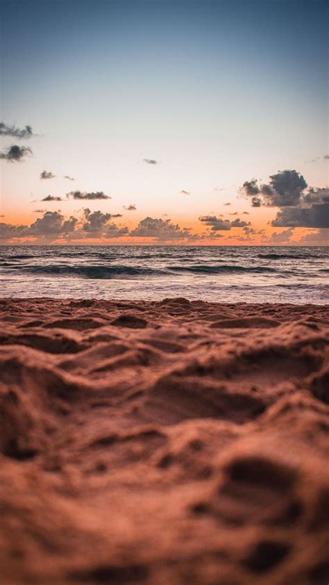 1080x1920 Brown Sand Beach Sunset Close Up Wallpaper In 2020 Beach