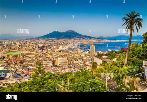 Scenic Picture Postcard View Of The City Of Napoli Naples With Famous