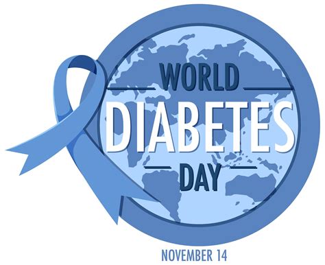 World Diabetes Day Banner With Blue Ribbon And Globe 1522136 Vector Art