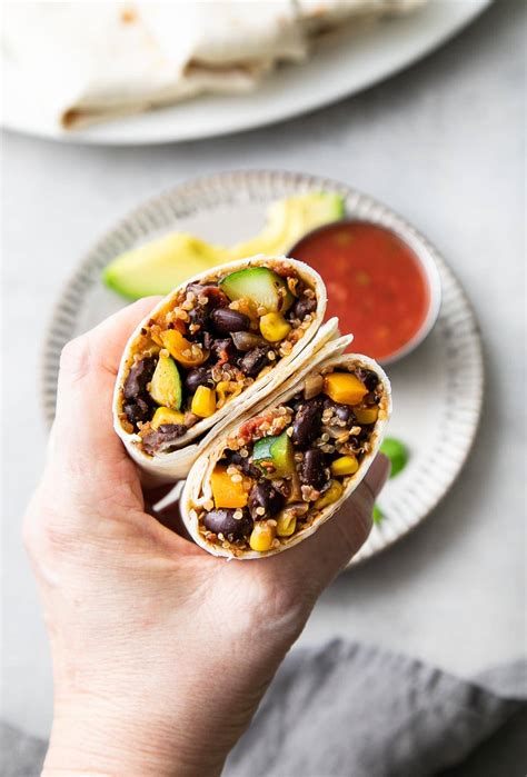 Spicy Black Bean Quinoa Burritos Vegan Freezer Burritos Tsv