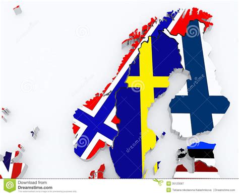 Map Of Norway And Finland Stock Illustration Illustration Of National