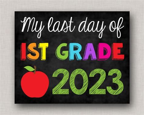 last day of first grade signlast day of 1st grade signlast etsy