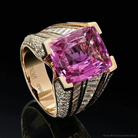 Stunning Pink Sapphire Ring With Diamonds Sergeypryanechnikov