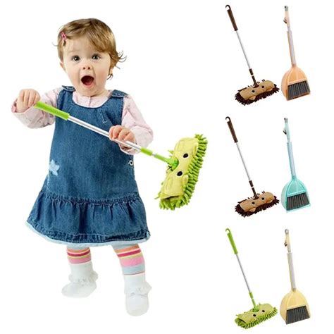 ﻿cheap Child Mop Broom Dustpan Set Baby Mini Sweeping House Cleaning