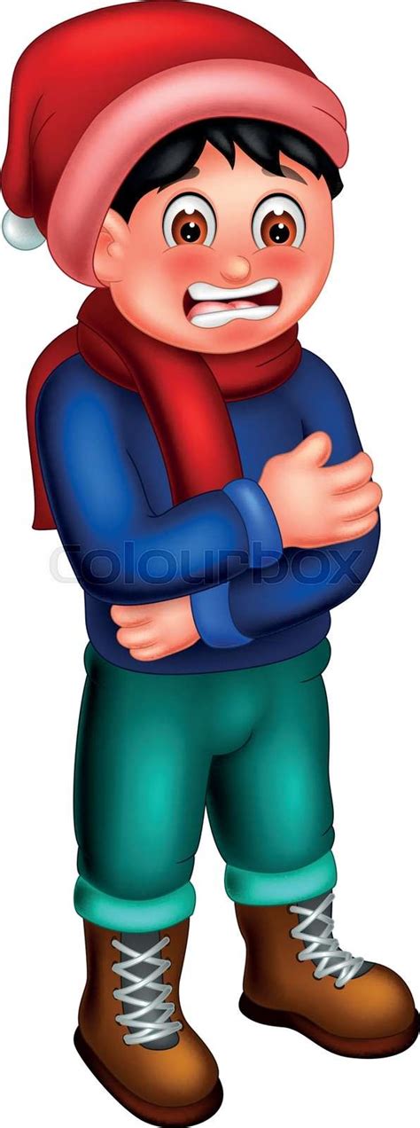 Funny Boy Cartoon Standing With Smile Stock Vector Colourbox