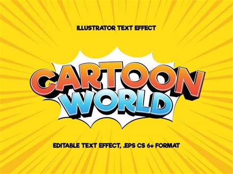Premium Vector Cartoon World Title Text Effect In Colorful Theme
