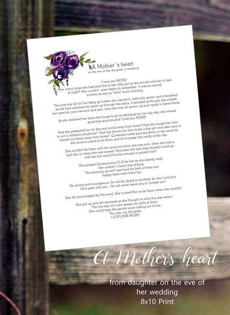 Wedding Mother Of The Bride Poem From Daughter Mother Poem Etsy Uk