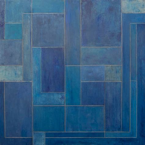 Geometric Abstract Blue Square Painting By Stephen Cimini Chairish