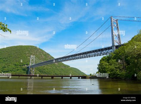 Bear Mountain Bridge With Reflection On Hudson River New York Stock