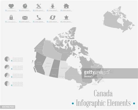 Canada Map Infographic Photos And Premium High Res Pictures Getty Images