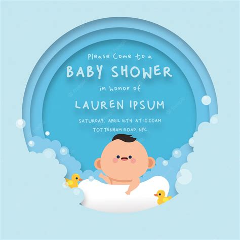 Premium Vector Cute Baby Shower Card Background Template