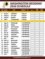 Nfl Redskins Schedule 2017 Images