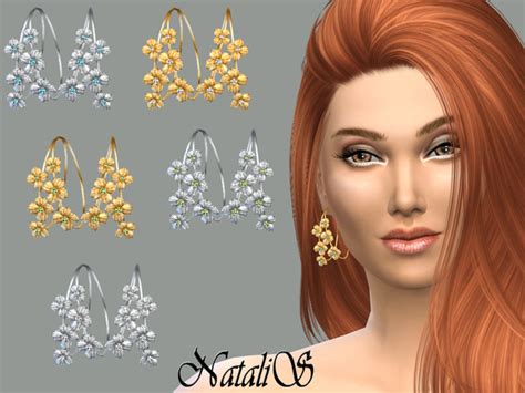 Hoop Flower Earrings By Natalis At Tsr Sims 4 Updates