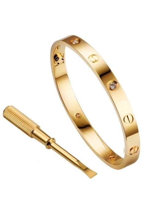 Cartier Love Bracelet Bileklik Gold Altın Rengi Çelik 14 K Altın