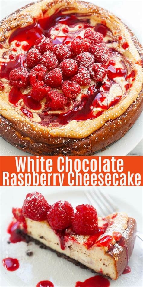 Drop spoonfuls of raspberry puree on top and, using a toothpick, drag raspberry puree through cheesecake to create a marbled effect, taking care not to. White Chocolate Raspberry Cheesecake (Easy Recipe) - Rasa Malaysia