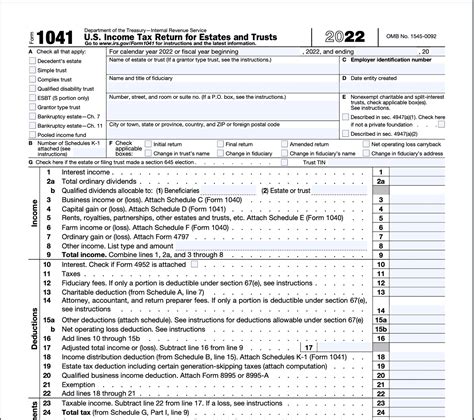 What Is Irs Form 1041