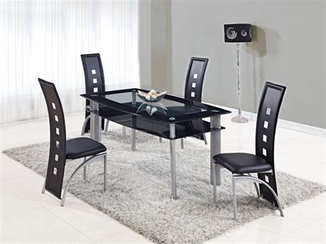The most common black kitchen table material is cotton. Extendable Rectangular Frosted Glass Top Leather Modern ...