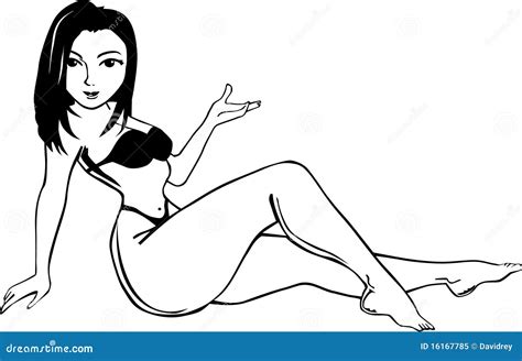 Woman In Bikini Cartoon Vector Cartoondealer Com