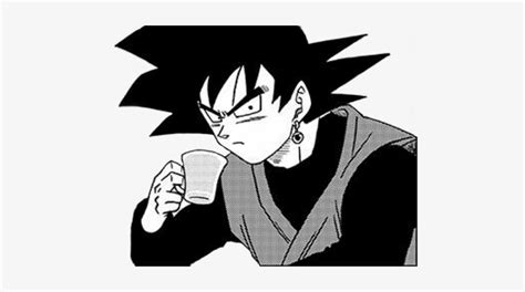 Img Black Goku Drinking Tea 484x377 Png Download Pngkit