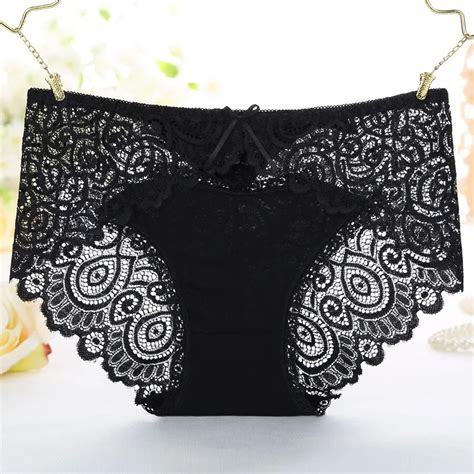 women sexy hollow out comfortable briefs women new bamboo fiber mid rise panties briefs solid