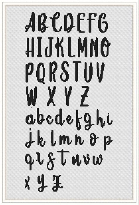 Year 1 art and design: Cross Stitch Alphabet Pattern Modern xstitch font chart ...