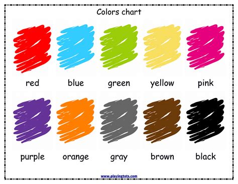 Free Printable Color Chart Template Business Psd Excel Word Pdf