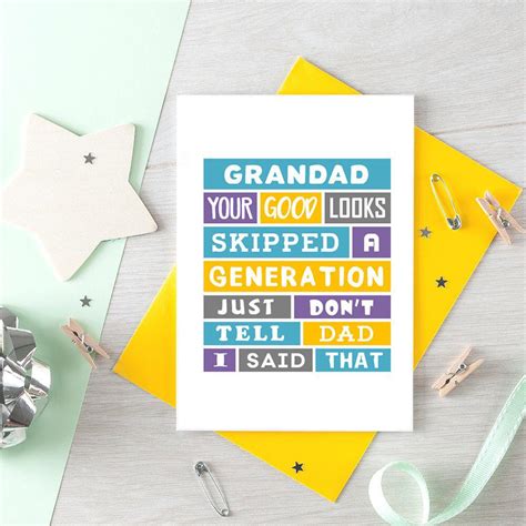 Funny Grandad Birthday Card Witty Birthday Card For Grandad Etsy Uk Birthday Cards For