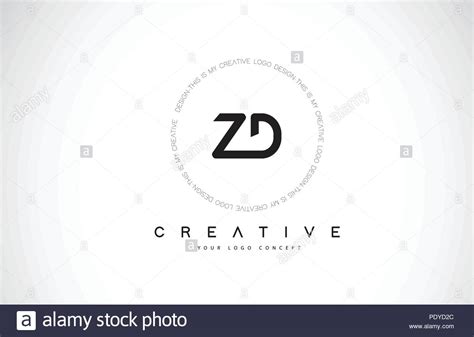 Zd Z D Logo Design With Black And White Creative Icon Text Letter