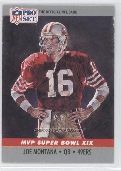 Maybe you would like to learn more about one of these? Official NFL Football Card 1990 JOE MONTANA Super Bowl 19 Mvp