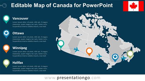 Canada Editable Powerpoint Map