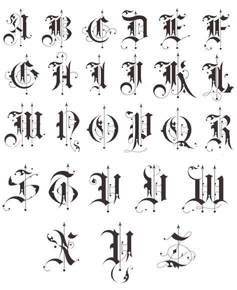 Tattoo Lettering Styles Alphabet Ship Tattoo