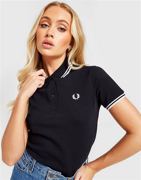 Shop Den Fred Perry Tipped Polo Shirt In Schwarz Jd Sports