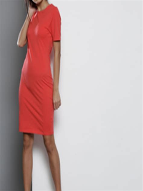 Buy Dorothy Perkins Women Coral Red Solid Sheath Dress Dresses For Women 3008855 Myntra