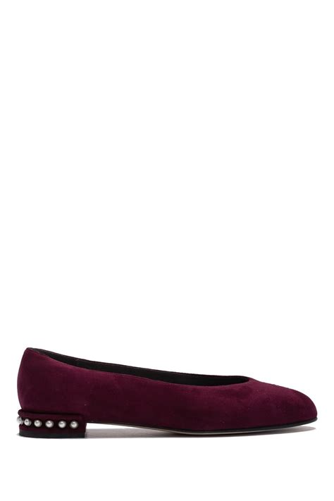 Stuart Weitzman Suede Chic Pearl Ballet Flat Lyst