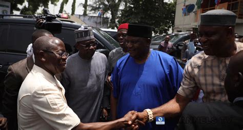 Photos How Oshiomhole Stormed Apc Headquarters After Court Victory