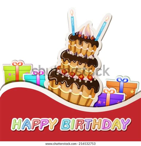 happy birthday card birthday cake stock vector royalty free 216532753 shutterstock