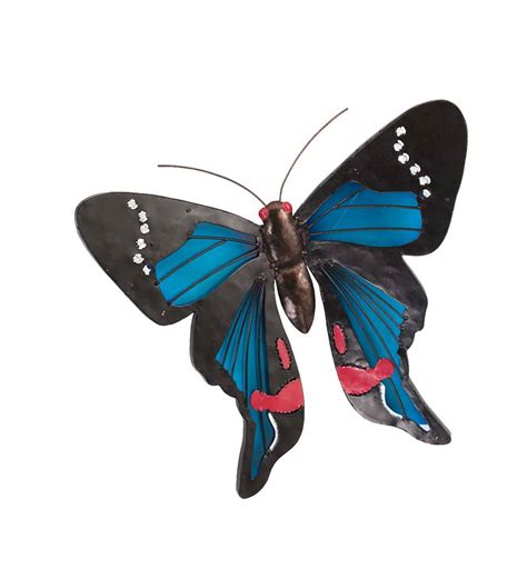 Metal And Plexiglass Butterfly Wall Art Blue Wind And