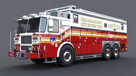 Artstation Fire Truck Fdny Rescue 1 Game Assets