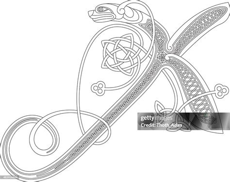 Ornamental Celtic Initial X Drawing High Res Vector Graphic Getty Images