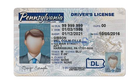 Pennsylvania Drivers License Psd Free Template Fasrphp