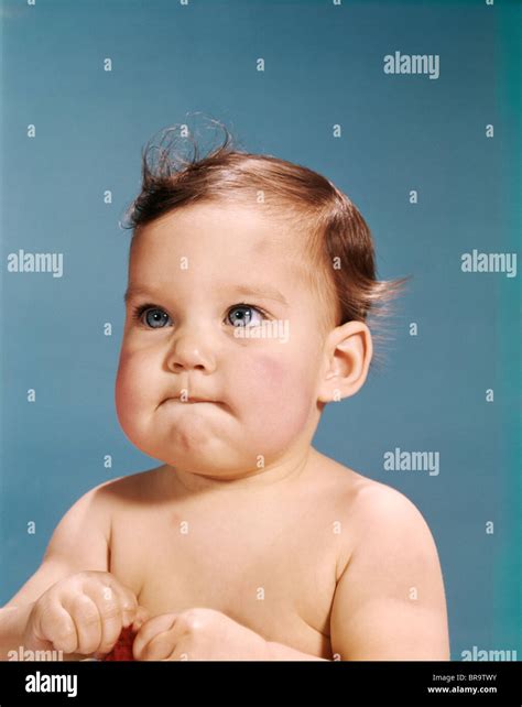 1960s Baby Portrait Serious Facial Expression Stock Photo Alamy