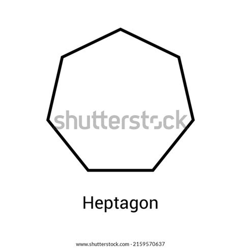 Heptagon Shape Regular Polygon Euclidean Geometry Stock Vector Royalty