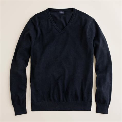 Jcrew Slim Cotton Cashmere V Neck Sweater In Black For Men Lyst