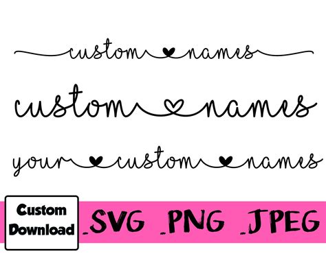 Heart With Custom Name Svg Etsy