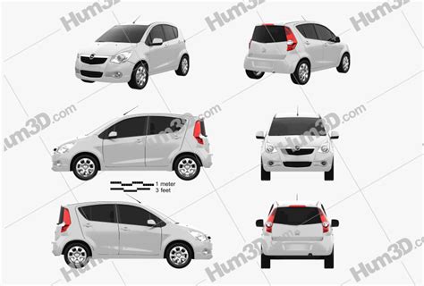 Opel Agila 2012 Blueprint Template