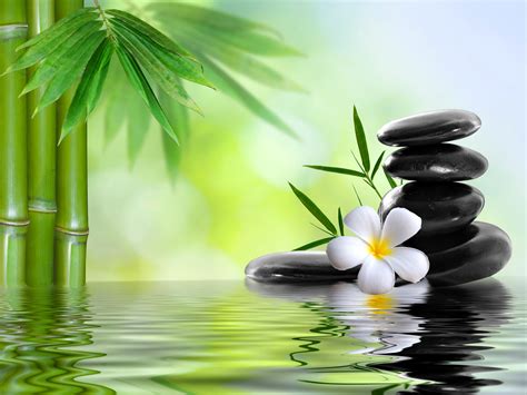 Serene Spa Background With Bamboo And Stones On Water For Ultimate