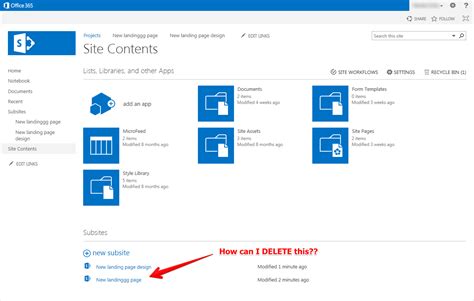 Target navigational links to specific audiences: Deleting a SharePoint Subsite in Office 365 - SharePoint ...