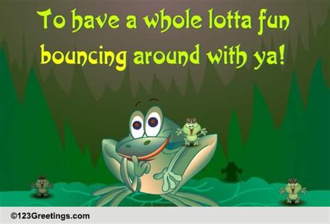 Jumping Around Free Frog Jumping Day Ecards Greeting Cards 123
